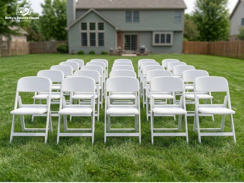 White folding chairs